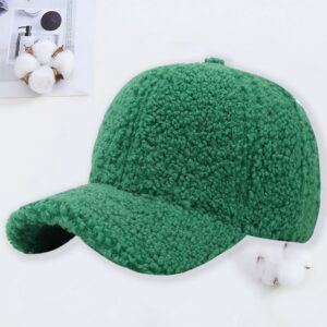 lamb wool baseball cap | custom warm hat for autumn & winter, fashionable plain visor, embroidery lettering, customizable